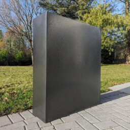Woven Wood 75Cm Long Zinc Galvanised Silver And Black Textured 90Cm Tall Trough Planter - thumbnail 5
