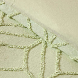 Homescapes Sage Green Diamond Cotton Tufted Duvet Cover Set, Single - thumbnail 4