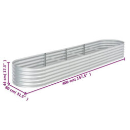 Berkfield Garden Raised Bed 400X80X44 Cm Galvanised Steel Silver - thumbnail 8