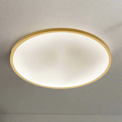 CGC Interiors Cgc Tula Gold Trim Led Surface Mount Ceiling Light Bulkhead Ip44 White Opal 4000K - image 1