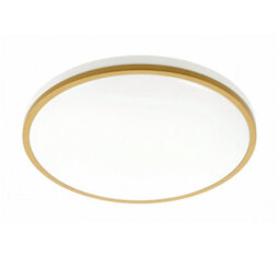 CGC Interiors Cgc Tula Gold Trim Led Surface Mount Ceiling Light Bulkhead Ip44 White Opal 4000K - thumbnail 2
