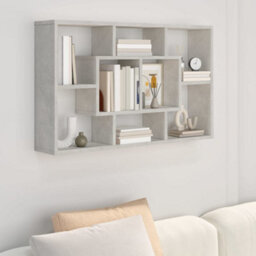 Berkfield Wall Shelf Concrete Grey 85X16X52.5 Cm Engineered Wood