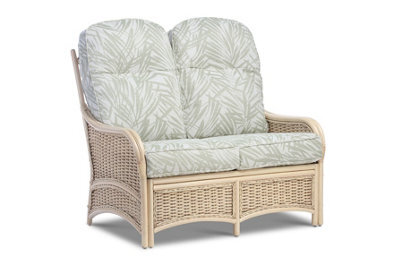 Desser Chelsea Natural Wash 2 Seater Conservatory Sofa Real Cane Rattan Indoor Settee With Uk Sewn Cushion In Tropical - image 1