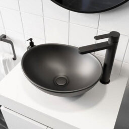 Affine Bathroom Cloakroom Vanity Unit Wash Storage Cabinet Countertop Basin Grey 500mm - thumbnail 6