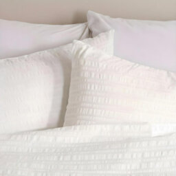 Ohs Embossed Bedding Set Textured Duvet Cover With Pillowcase, White - Super King - thumbnail 3