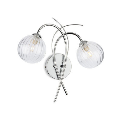 Luminosa Lighting Luminosa Elba 2 Light Wall Chrome With Clear Decorative Glass 2Xg9