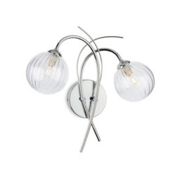 Luminosa Lighting Luminosa Elba 2 Light Wall Chrome With Clear Decorative Glass 2Xg9
