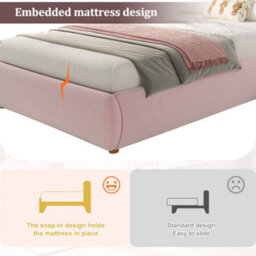 Single Upholstered Hydraulic Storage Bed With Headboard And Large Storage Space - thumbnail 7