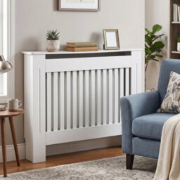 M White Radiator Cover Mdf Small Large Modern Wood Slat Grill Cabinet Furniture - thumbnail 4