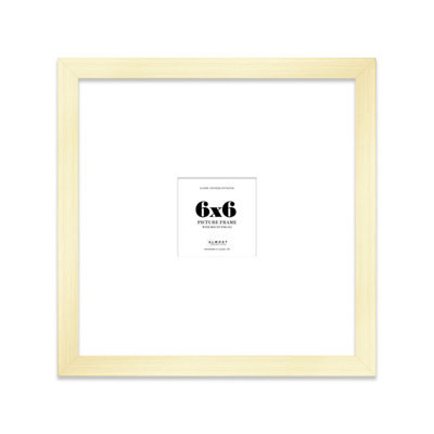 "6X6"" Gold Picture Frame - 6X6"" Square Frame With 2X2"" Mount For 6X6""/2X2"" Pictures Art Deco Style Room Decor, 1 Pack" - image 1