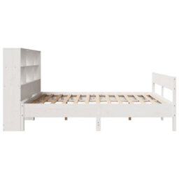 Berkfield Bookcase Bed Without Mattress White 180X200 Cm Super King Solid Wood Pine - thumbnail 5