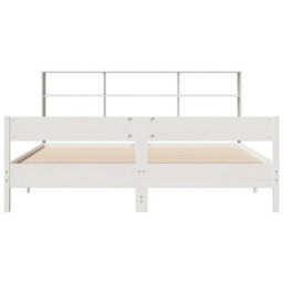 Berkfield Bookcase Bed Without Mattress White 180X200 Cm Super King Solid Wood Pine - thumbnail 4
