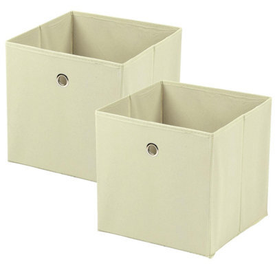 Cube Storage Bins 30X30X30 Cm Cardboard And Fabric Construction Collapsible Organizers For Home And Office Use - image 1
