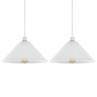 Valuelights Pair Of Modern White Frosted Glass Ceiling Light Shades (D)30Cm - image 1