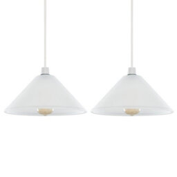 Valuelights Pair Of Modern White Frosted Glass Ceiling Light Shades (D)30Cm