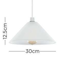 Valuelights Pair Of Modern White Frosted Glass Ceiling Light Shades (D)30Cm - thumbnail 5