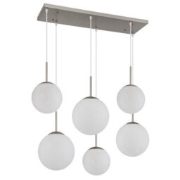 Luminosa Lighting Luminosa Kop Cluster Pendant Ceiling Light Nickel Matt Balls Opal Alabaster Optic Glass Shade 6X E27 - thumbnail 2