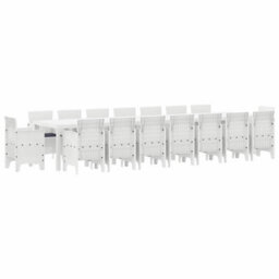 Berkfield Garden Dining Set 17 Pcs White Polt Rattan - thumbnail 2