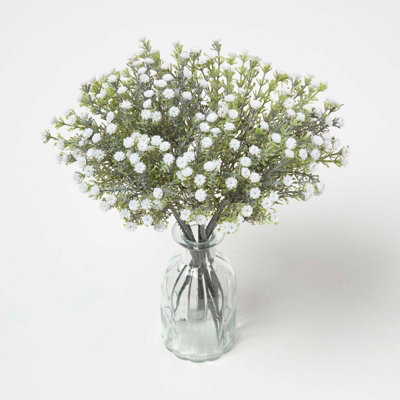 Homescapes Artificial White Handcrafted Baby's Breath Flower Bouquet, 32 Cm - image 1