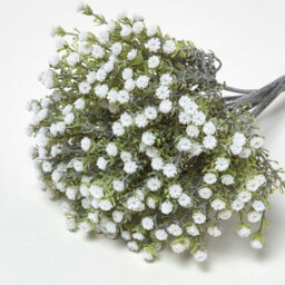 Homescapes Artificial White Handcrafted Baby's Breath Flower Bouquet, 32 Cm - thumbnail 6