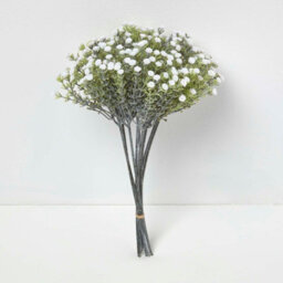 Homescapes Artificial White Handcrafted Baby's Breath Flower Bouquet, 32 Cm - thumbnail 7
