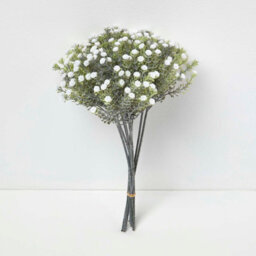 Homescapes Artificial White Handcrafted Baby's Breath Flower Bouquet, 32 Cm - thumbnail 4