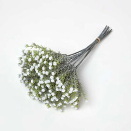Homescapes Artificial White Handcrafted Baby's Breath Flower Bouquet, 32 Cm - thumbnail 3