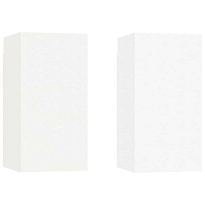 Berkfield Sturdy Tv Cabinets 2 Pcs White 30.5X30X60 Cm Engineered Wood - image 1