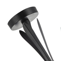 Happy Homewares Traditional 3-Arm Ceiling Light In Matte Black With Metal Leaves - thumbnail 3