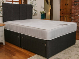 Divan Base Direct Pearl Orthopaedic Comfort Sprung Divan Bed Set 2Ft6 Small Single 2 Drawers Side  - Naples Slate - thumbnail 5