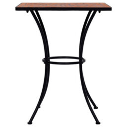 Berkfield 3 Piece Mosaic Bistro Set Ceramic Tile Terracotta - thumbnail 4