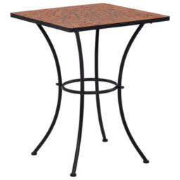 Berkfield 3 Piece Mosaic Bistro Set Ceramic Tile Terracotta - thumbnail 2