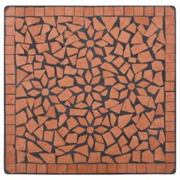Berkfield 3 Piece Mosaic Bistro Set Ceramic Tile Terracotta - thumbnail 5
