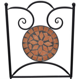 Berkfield 3 Piece Mosaic Bistro Set Ceramic Tile Terracotta - thumbnail 8