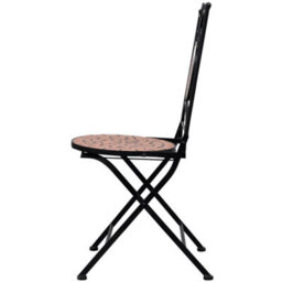 Berkfield 3 Piece Mosaic Bistro Set Ceramic Tile Terracotta - thumbnail 6