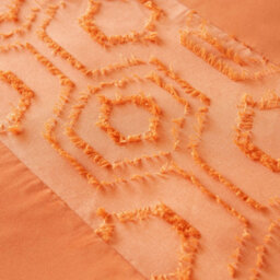 Velosso Orange Hex Tuft Duvet Cover And Pillowcase Set King