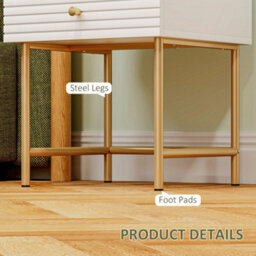 Homcom Bedside Tables Set Of 2 With 2 Drawers For Bedroom, White - thumbnail 6