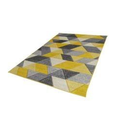 Portland Yellow & Grey Geometric Medium Rug, (L)170Cm X (W)120Cm - thumbnail 2