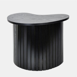 Ohs Madison Irregular Oval Ribbed Side Table Corner End Tables - Black - thumbnail 2