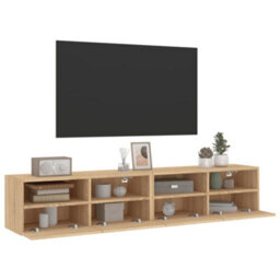 Walplus Tv Wall Cabinets 2 Pcs Sonoma Oak 80X30X30 Cm Engineered Wood - thumbnail 6