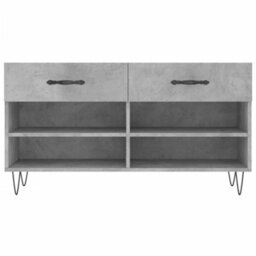 Berkfield Shoe Bench Concrete Grey 102X35X55 Cm Engineered Wood - thumbnail 6