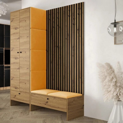 Hallway Anteroom Balma Iii With Flexible Layout Options In Artisan Black With Yellow Panels - image 1