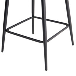 Wyld And Coco Noble Navy Velvet Bar Chair Set Of 2 With Armrests And Cut-Out Backrest - Matt Black Legs - thumbnail 8