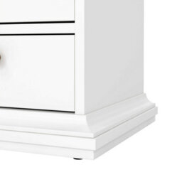 Wyld Haus Osaka Farmhouse White Wooden Bedside Table - 2 Drawers And 1 Open Shelf - thumbnail 9