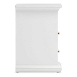 Wyld Haus Osaka Farmhouse White Wooden Bedside Table - 2 Drawers And 1 Open Shelf - thumbnail 6
