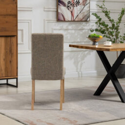 Maiolo Fabric Dining Chairs - Set Of 2 - Brown - thumbnail 6