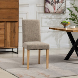 Maiolo Fabric Dining Chairs - Set Of 2 - Brown - thumbnail 2