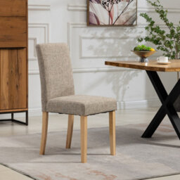 Maiolo Fabric Dining Chairs - Set Of 2 - Brown - thumbnail 3