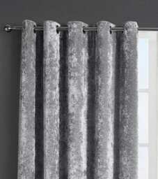 "Kampala Hill Crushed Velvet Light Filtering Curtains Silver 46X54""" - thumbnail 2