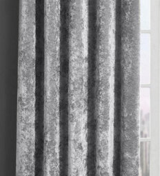 "Kampala Hill Crushed Velvet Light Filtering Curtains Silver 46X54""" - thumbnail 3